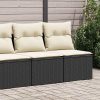 2-dijelni set vrtnih sofa s jastucima crni od poliratana bagrem