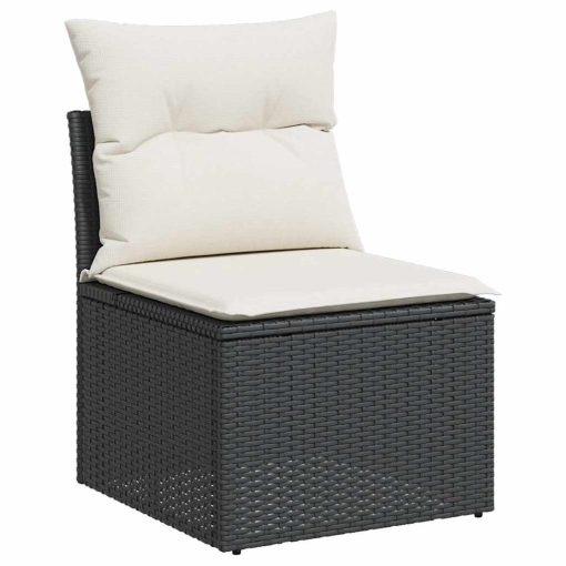 2-dijelni set vrtnih sofa s jastucima crni od poliratana bagrem