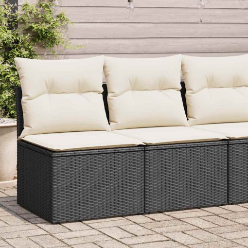 2-dijelni set vrtnih sofa s jastucima crni od poliratana bagrem