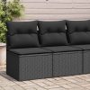 2-dijelni set vrtnih sofa s jastucima crni od poliratana bagrem