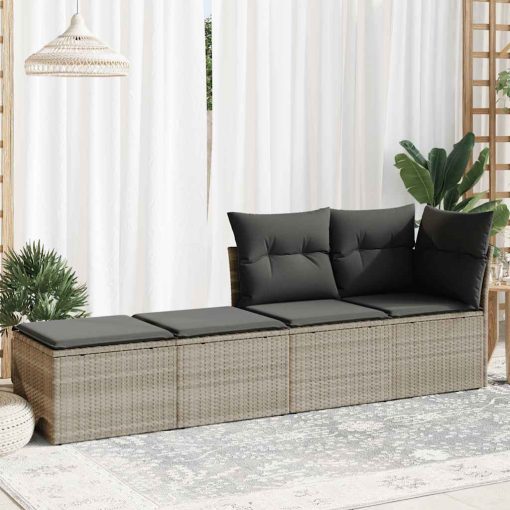2-dijelni set vrtnih sofa s jastucima od poliratana i bagrem