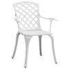3-dijelni bistro set bijeli od lijevanog aluminija