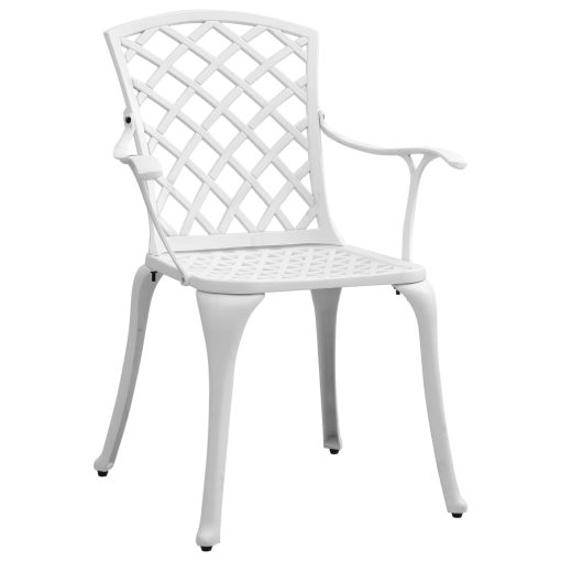 3-dijelni bistro set bijeli od lijevanog aluminija