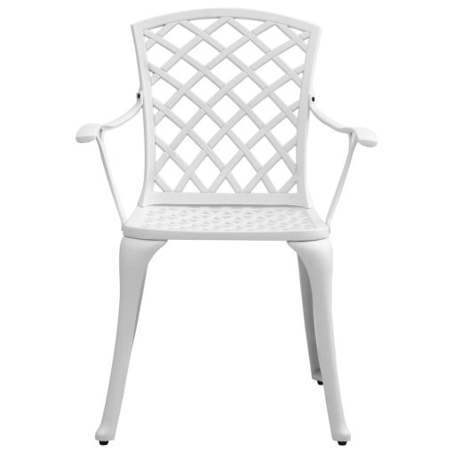 3-dijelni bistro set bijeli od lijevanog aluminija
