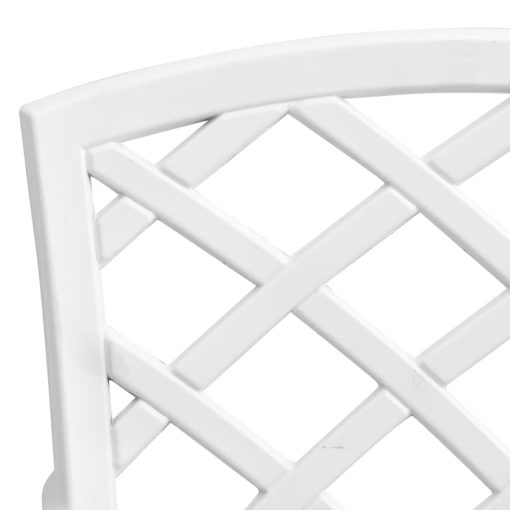 3-dijelni bistro set bijeli od lijevanog aluminija