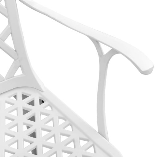 3-dijelni bistro set bijeli od lijevanog aluminija