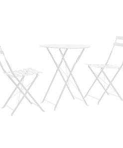 3-dijelni bistro set čelični bijeli