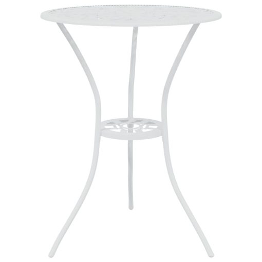 3-dijelni bistro set od lijevanog aluminija bijeli