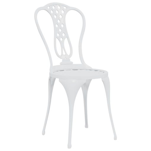 3-dijelni bistro set od lijevanog aluminija bijeli