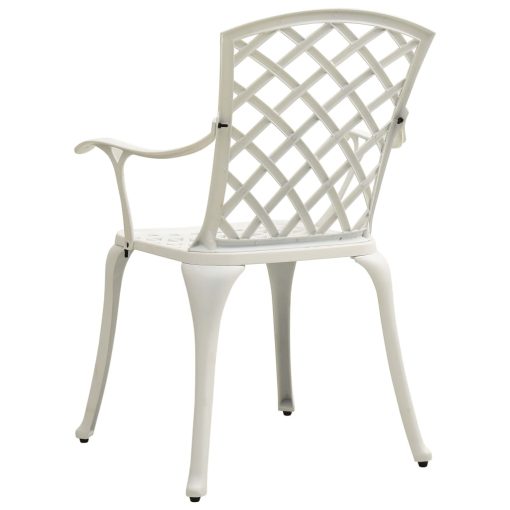 3-dijelni bistro set od lijevanog aluminija bijeli