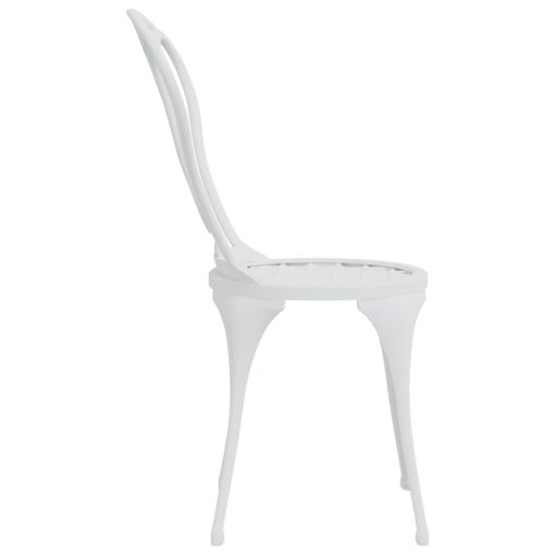 3-dijelni bistro set od lijevanog aluminija bijeli