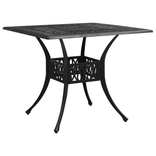 3-dijelni bistro set od lijevanog aluminija crni