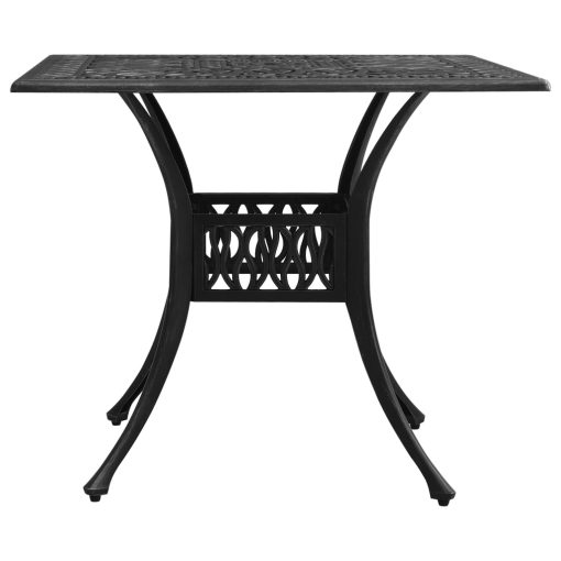 3-dijelni bistro set od lijevanog aluminija crni