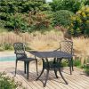 3-dijelni bistro set od lijevanog aluminija crni