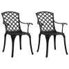 3-dijelni bistro set od lijevanog aluminija crni
