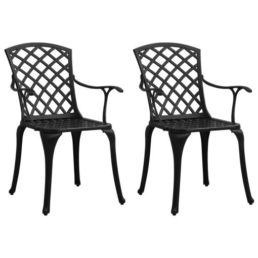 3-dijelni bistro set od lijevanog aluminija crni