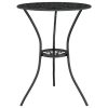 3-dijelni bistro set od lijevanog aluminija crni