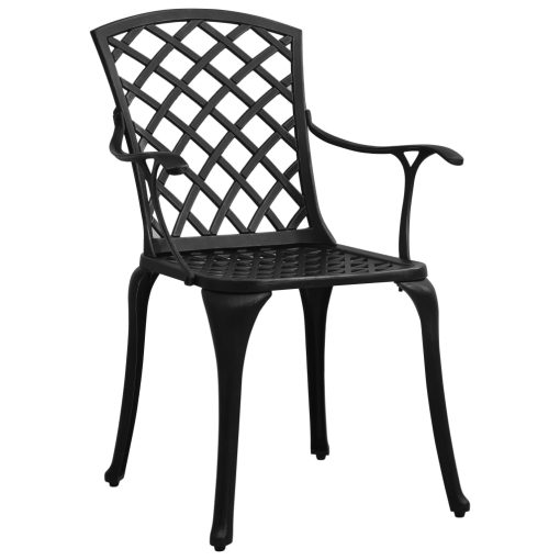 3-dijelni bistro set od lijevanog aluminija crni