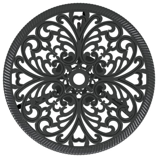 3-dijelni bistro set od lijevanog aluminija crni