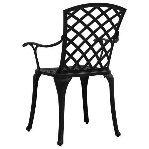 3-dijelni bistro set od lijevanog aluminija crni