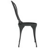 3-dijelni bistro set od lijevanog aluminija crni