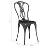 3-dijelni bistro set od lijevanog aluminija crni