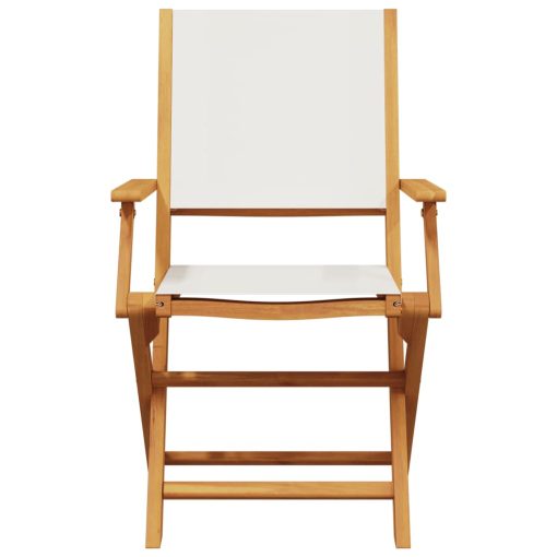 3-dijelni bistro set od tkanine i masivnog drva krem bijelim