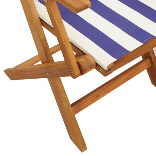 3-dijelni bistro set od tkanine i masivnog drva plava i bijela