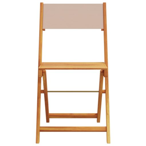 3-dijelni bistro set od tkanine i masivnog drva smeđesivi