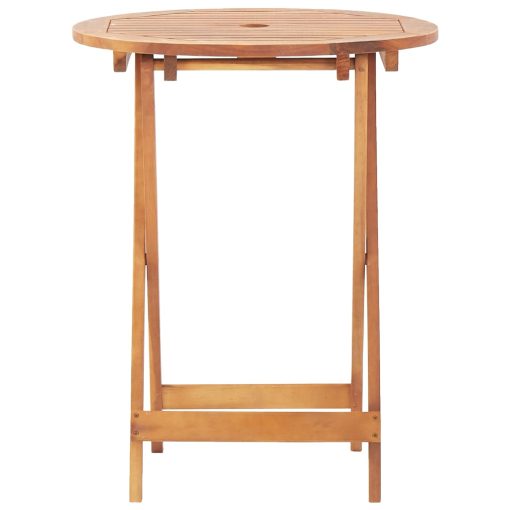 3-dijelni bistro set od tkanine i masivnog drva smeđesivi