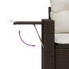 3-dijelni set vrtnih sofa s jastucima smeđi od poliratana