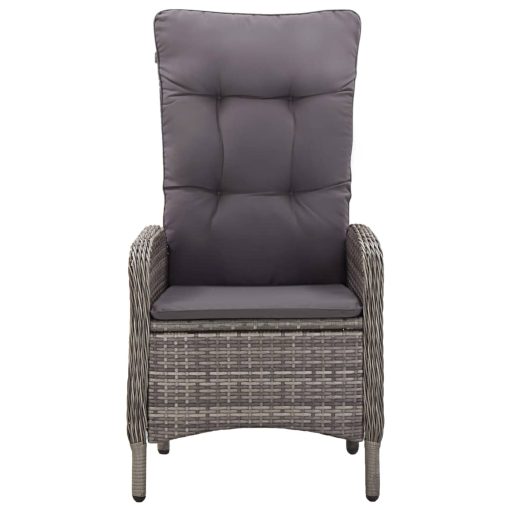 3-dijelni vrtni bistro set od poliratana sivi