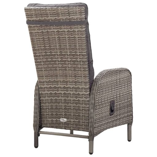 3-dijelni vrtni bistro set od poliratana sivi