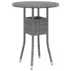 3-dijelni vrtni bistro set od poliratana sivi
