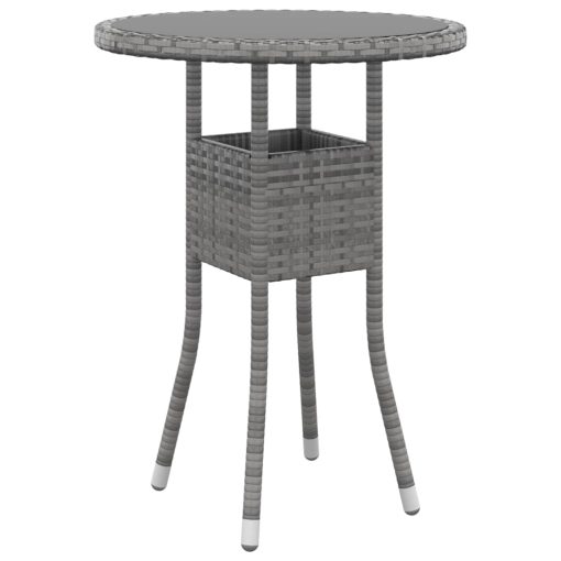 3-dijelni vrtni bistro set od poliratana sivi