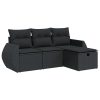 4-dijelni set vrtnih sofa od poliratana s jastucima crni