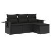 4-dijelni set vrtnih sofa od poliratana s jastucima crni