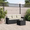 4-dijelni set vrtnih sofa od poliratana s jastucima crni
