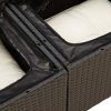 4-dijelni set vrtnih sofa od poliratana s jastucima crni