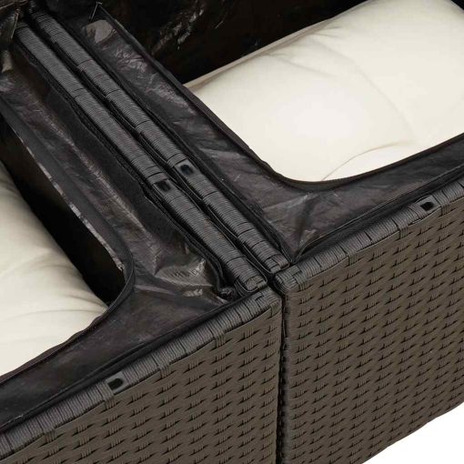 4-dijelni set vrtnih sofa od poliratana s jastucima crni