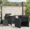 4-dijelni set vrtnih sofa od poliratana s jastucima crni