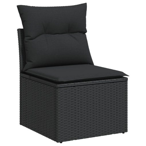 4-dijelni set vrtnih sofa od poliratana s jastucima crni