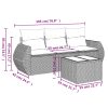 4-dijelni set vrtnih sofa od poliratana s jastucima crni