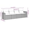 4-dijelni set vrtnih sofa od poliratana s jastucima crni