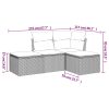 4-dijelni set vrtnih sofa od poliratana s jastucima crni