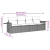 4-dijelni set vrtnih sofa od poliratana s jastucima crni