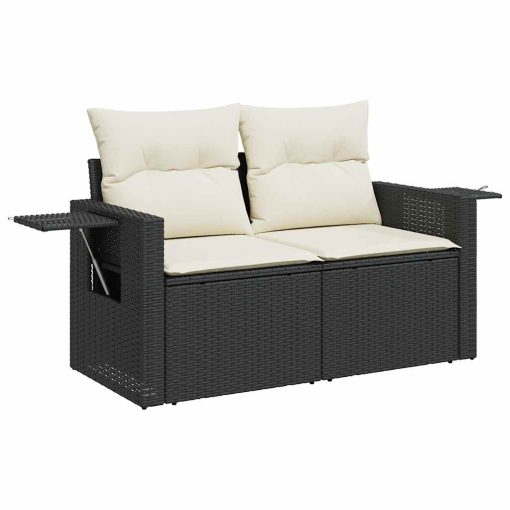 4-dijelni set vrtnih sofa od poliratana s jastucima crni