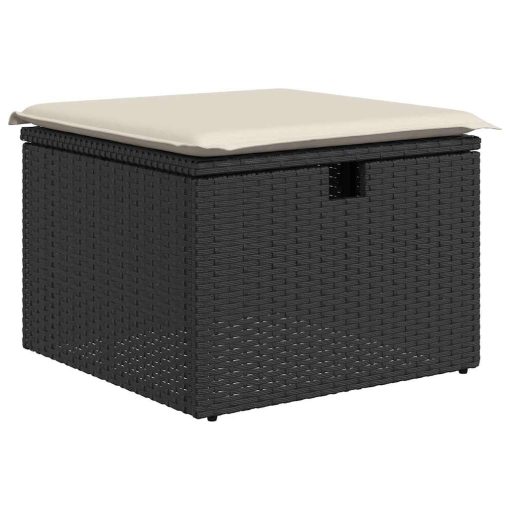 4-dijelni set vrtnih sofa od poliratana s jastucima crni