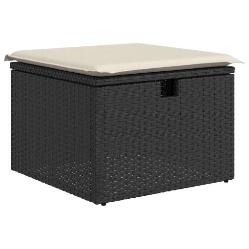 4-dijelni set vrtnih sofa od poliratana s jastucima crni
