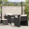 4-dijelni set vrtnih sofa od poliratana s jastucima crni